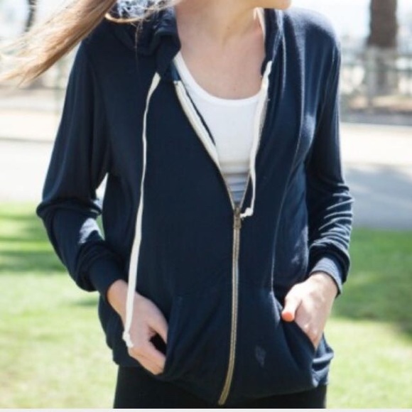 Brandy Melville Tops - {Brandy Melville} Navy Zip Up